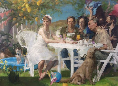 Zoey Frank Brunch Oil on Canvas 52 x 70 inches