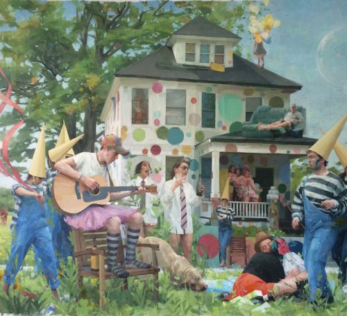 House Party Oil on Linen 68 x 76 inches