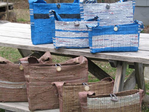 “Reusable Tote Bags” by Hillary Hutton of Vienna, Maine - Weaver