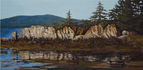 "Islesboro's Rocky Shoreline" 24 X 48 Oil on Canvas