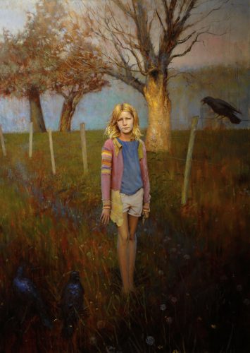 Seth Haverkamp Essie and the Crows Oil on Board 60 x 42 inches