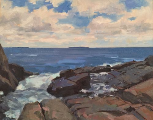 "Acadia Breakers" by Monique Lazard, Oil on Canvas 16" x 20"