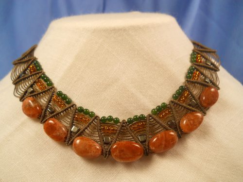 Hand knotted necklace by Rosemarie DiLernia and Chris Banikiotes