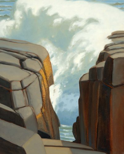 "OUTFLOW, INRUSH, BARNACLE COLONY, SCHOODIC, MAINE", (Detail) Oil/Canvas 20" x 16" by Sarah Faragher
