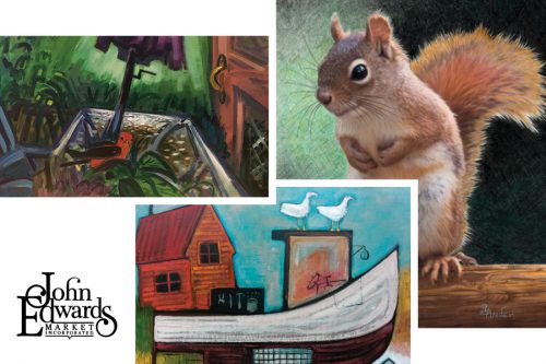 Credits - Provincetown Tanager, By Brian Emerson; Downeast Icons, by Matthew Barter; Squirrel by Brent Ander