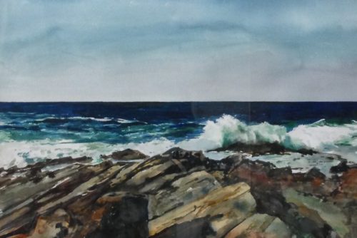 John Wood, At Lobster Cove, watercolor