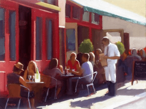 "are you ready to order?" , Dan Graziano, 12" x 16", oil on panel