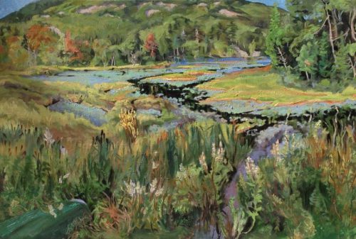 Joellyn Duesberry, Seal Cove Pond, Marsh Maples, 40" x 60", oil on linen
