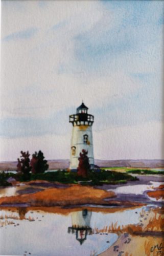 Obrianna-Cornelius--Lighthouse-Reflected--Watercolor