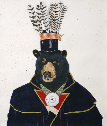 Scott Kelley, Bear, Watercolor and gouache on paper, 55″ x 48″