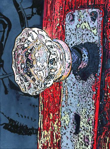 “Door Knob” a painting by Damariscotta artist Paul Sherman
