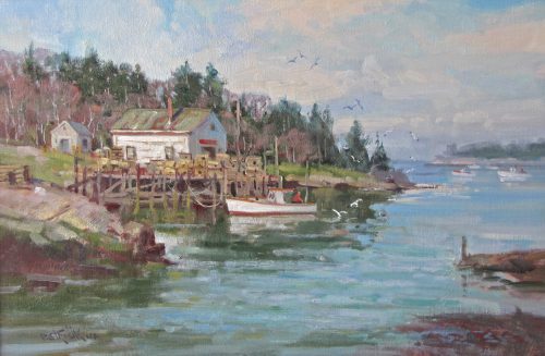 Paul Strisik, Morgan’s Cove, Oil on canvas 16 x 24