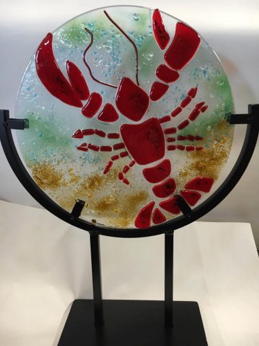 Nancy Davies Tang, lobstah, fused glass