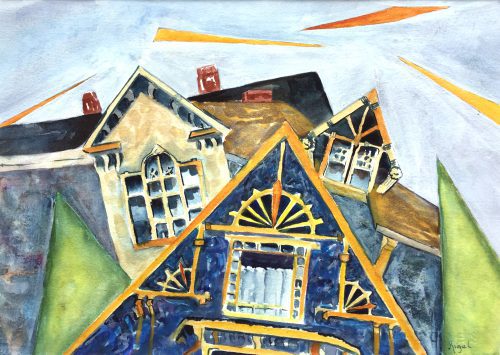 Attic Windows of Tides and Atmosphere Rockport by Jean Kigel