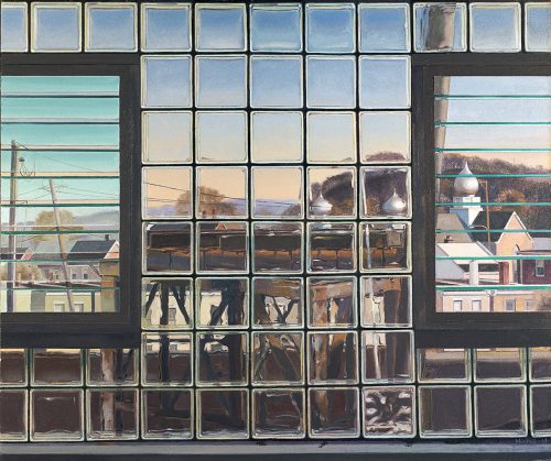 John Moore, Six O'Clock in Mill Town, 2014, oil on canvas