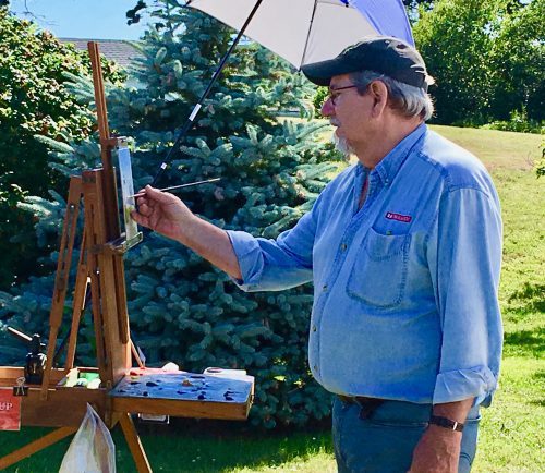 Artist Will Kefauver and other Pemaquid Art Gallery members will be painting plein air at Lighthouse Park on Saturday, September 8 as part of Open Lighthouse Day events.