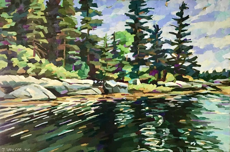Quiet Cove II Jennifer Van Cor Acrylic On Canvas 24 x 36 inches $1 600