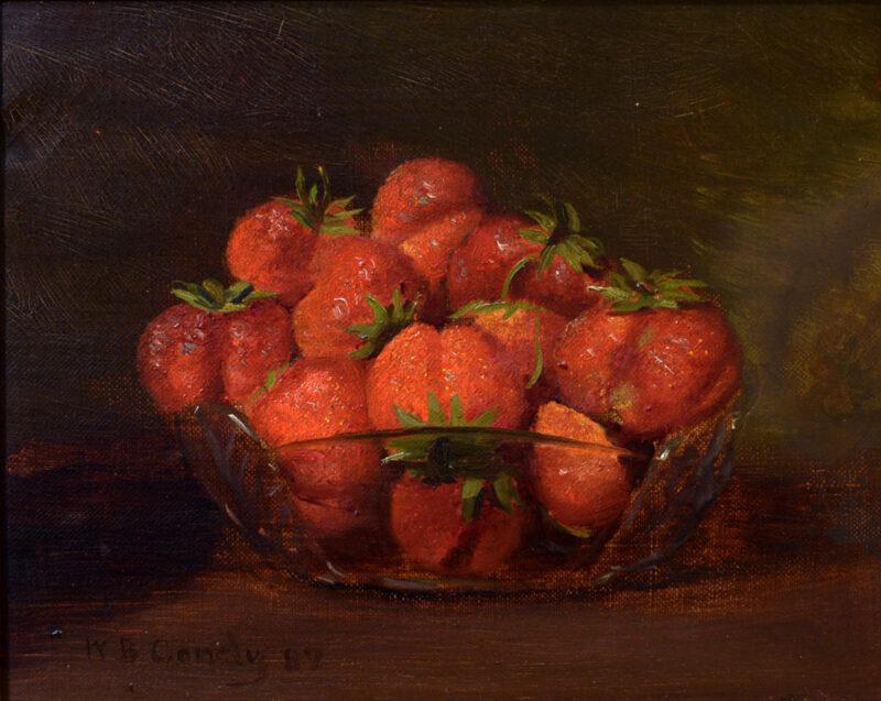 William Brewster Conely American Strawberries in a Crystal Bowl