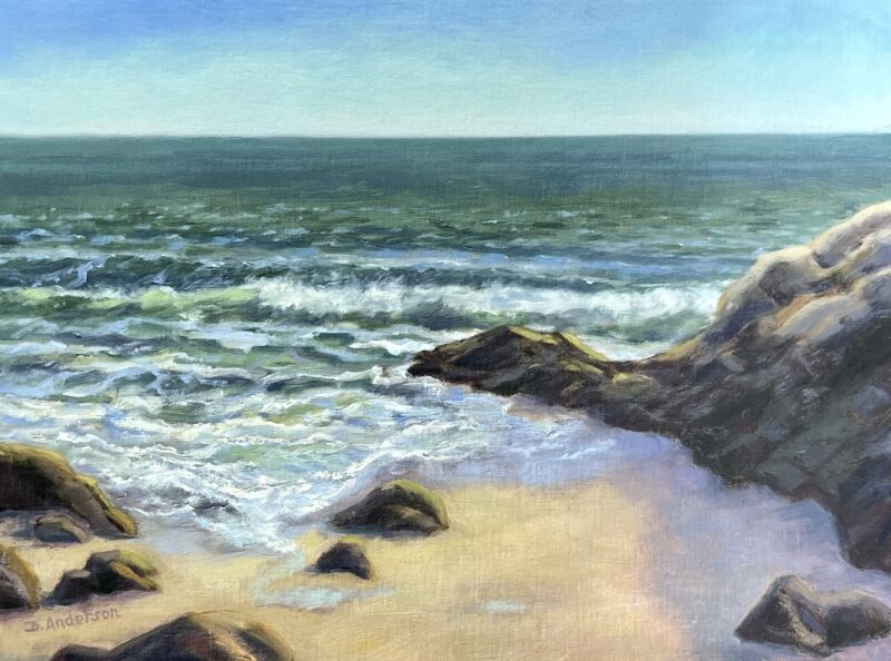 Coastal Hidden Beach oil by Dianna Anderson